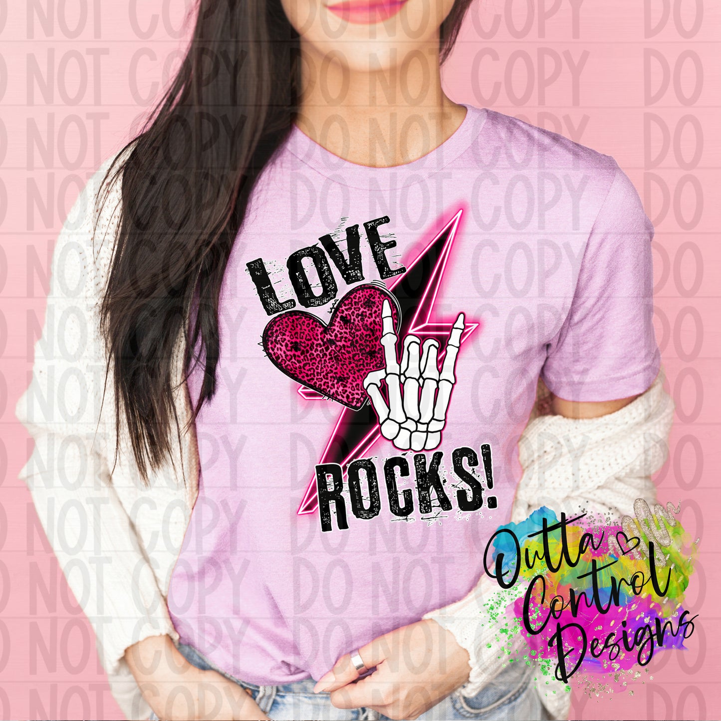 Love Rocks | Bolt Heart Ready to Press Sublimation and DTF Transfer