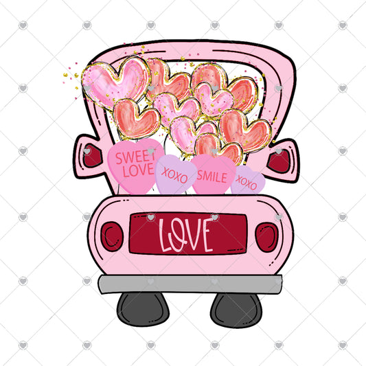 Love Truck Ready To Press Sublimation and DTF Transfer
