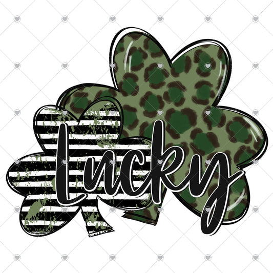 Lucky Double Clover Ready To Press Sublimation and DTF Transfer