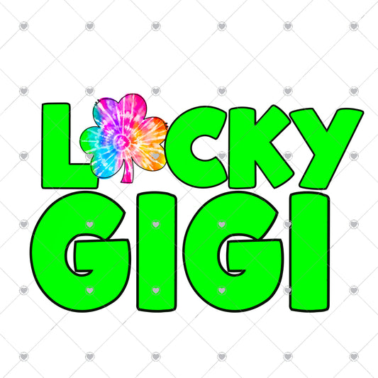 Lucky Gigi Tie Dye Clover Ready To Press Sublimation and DTF Transfer