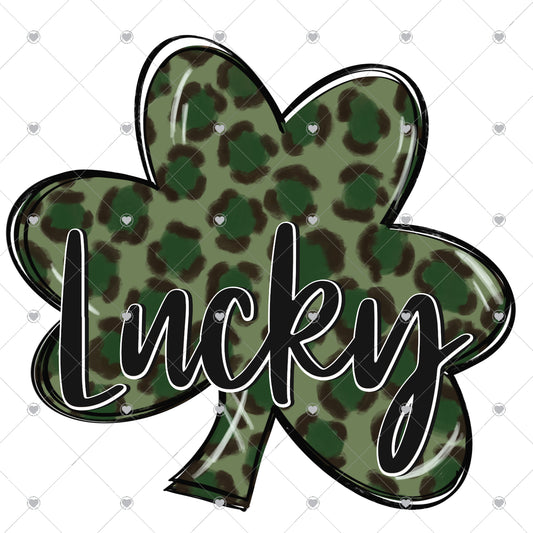 Lucky Leopard Clover Ready To Press Sublimation and DTF Transfer
