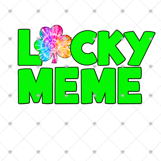 Lucky Meme Tie Dye Clover Ready To Press Sublimation and DTF Transfer