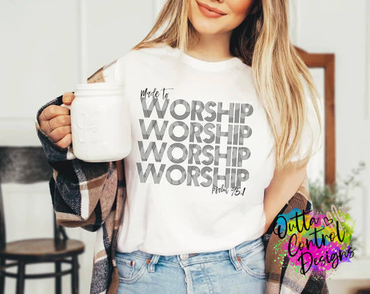 Made To Worship | Black Ready To Press Sublimation and DTF Transfer