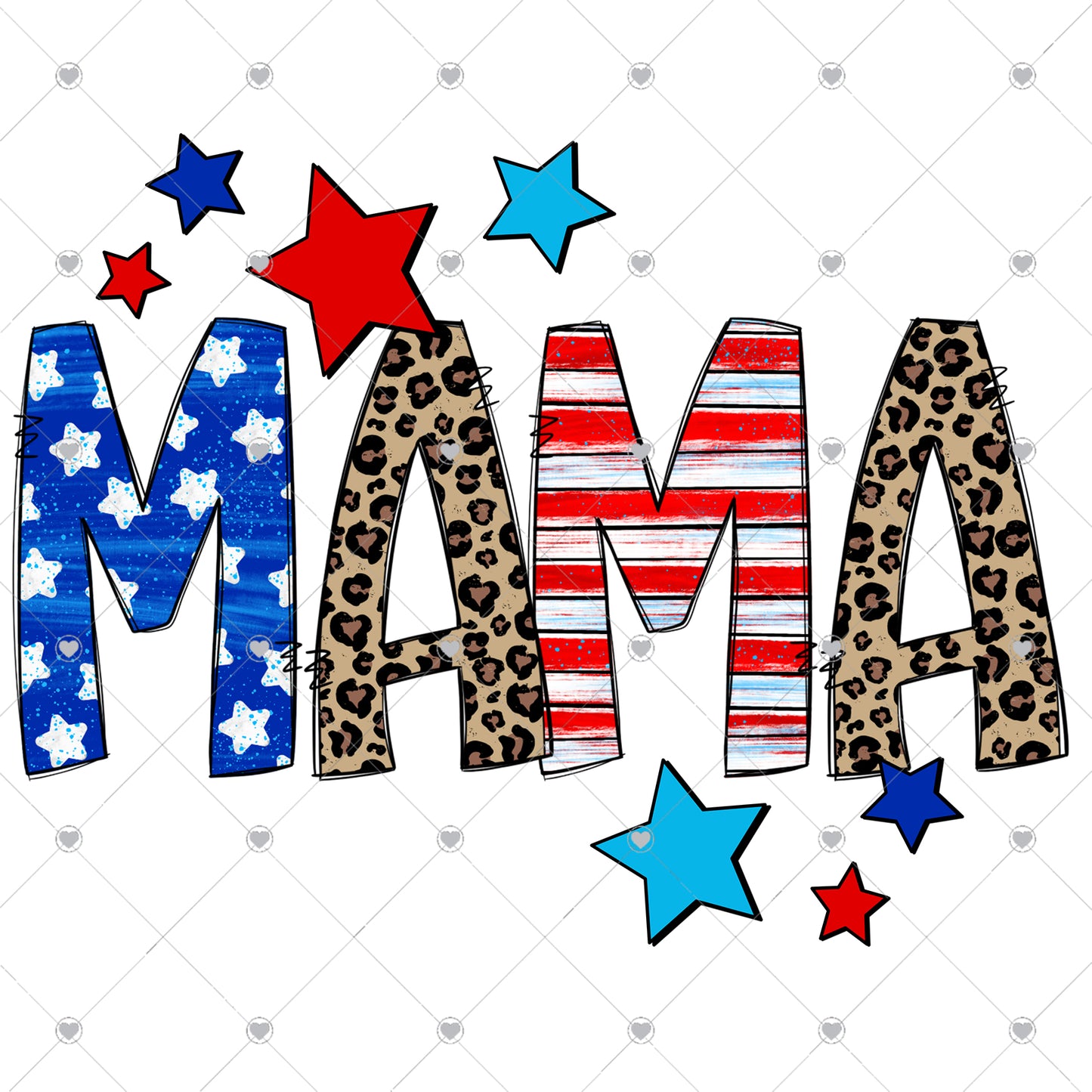 Mama American/Leopard Ready To Press Sublimation and DTF Transfer