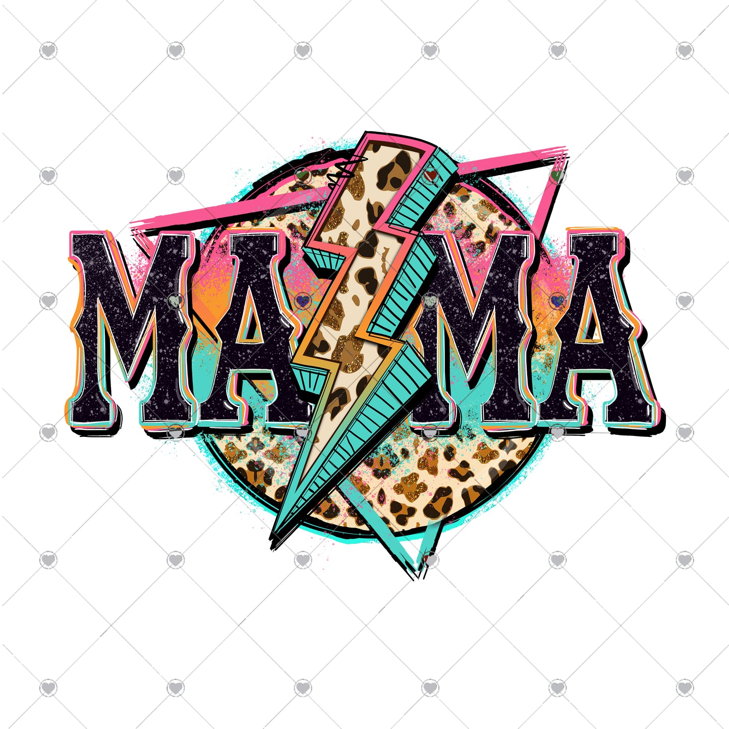Mama Leopard Bolt Ready to Press Sublimation and DTF Transfer