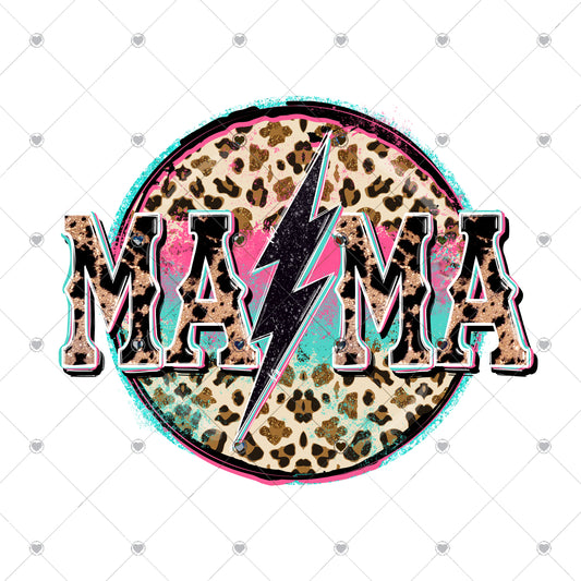 Mama Leopard Bolt Ready to Press Sublimation and DTF Transfer