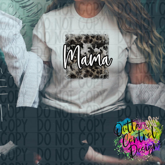 Mama Camo Leopard Black Ready to Press Sublimation and DTF Transfer