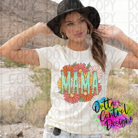 Mama Floral Sublimation and DTF Transfer