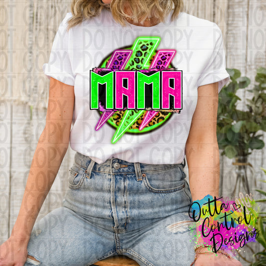 Mama Lightening Neon Ready To Press Sublimation and DTF Transfer