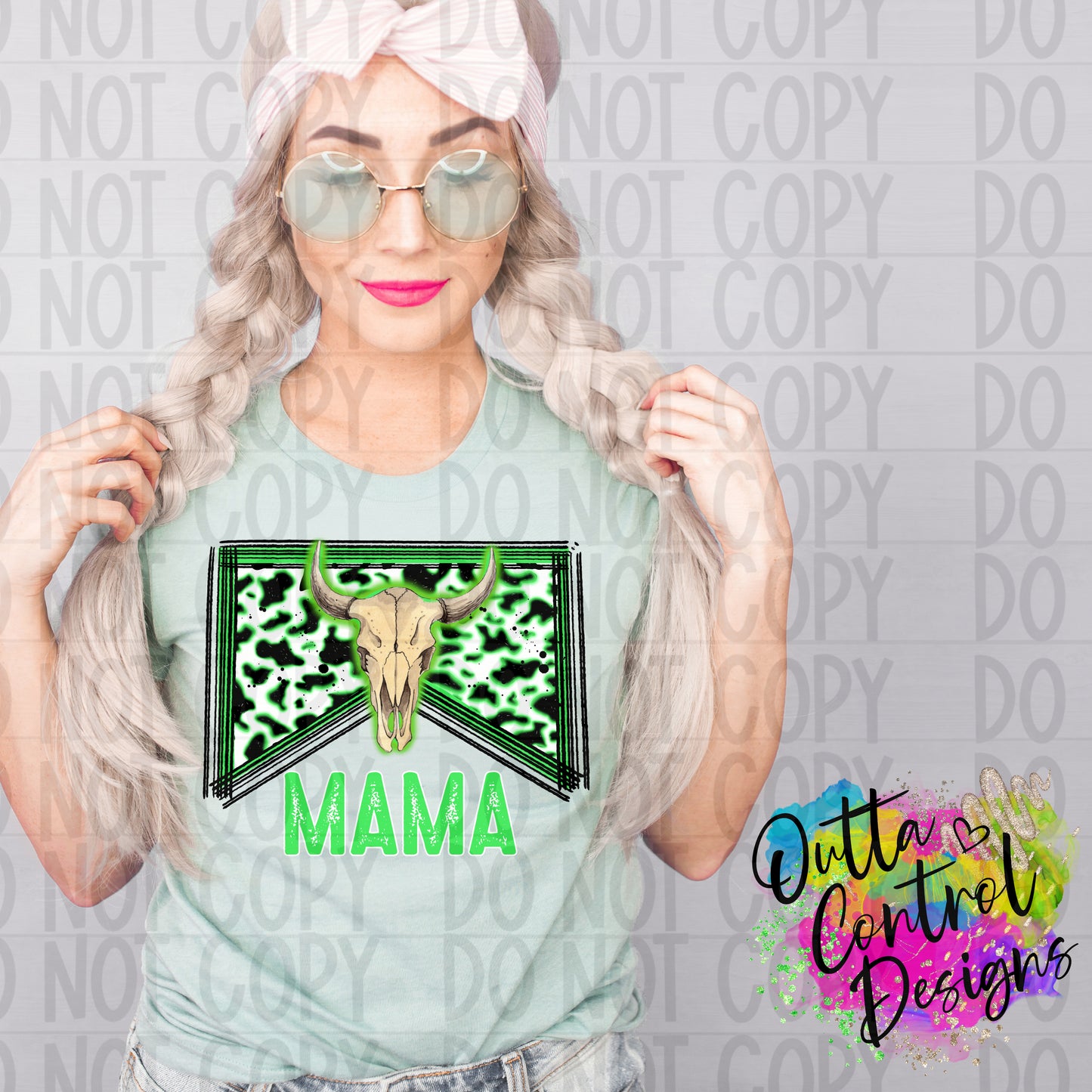 Mama Neon Green Ready To Press Sublimation and DTF Transfer