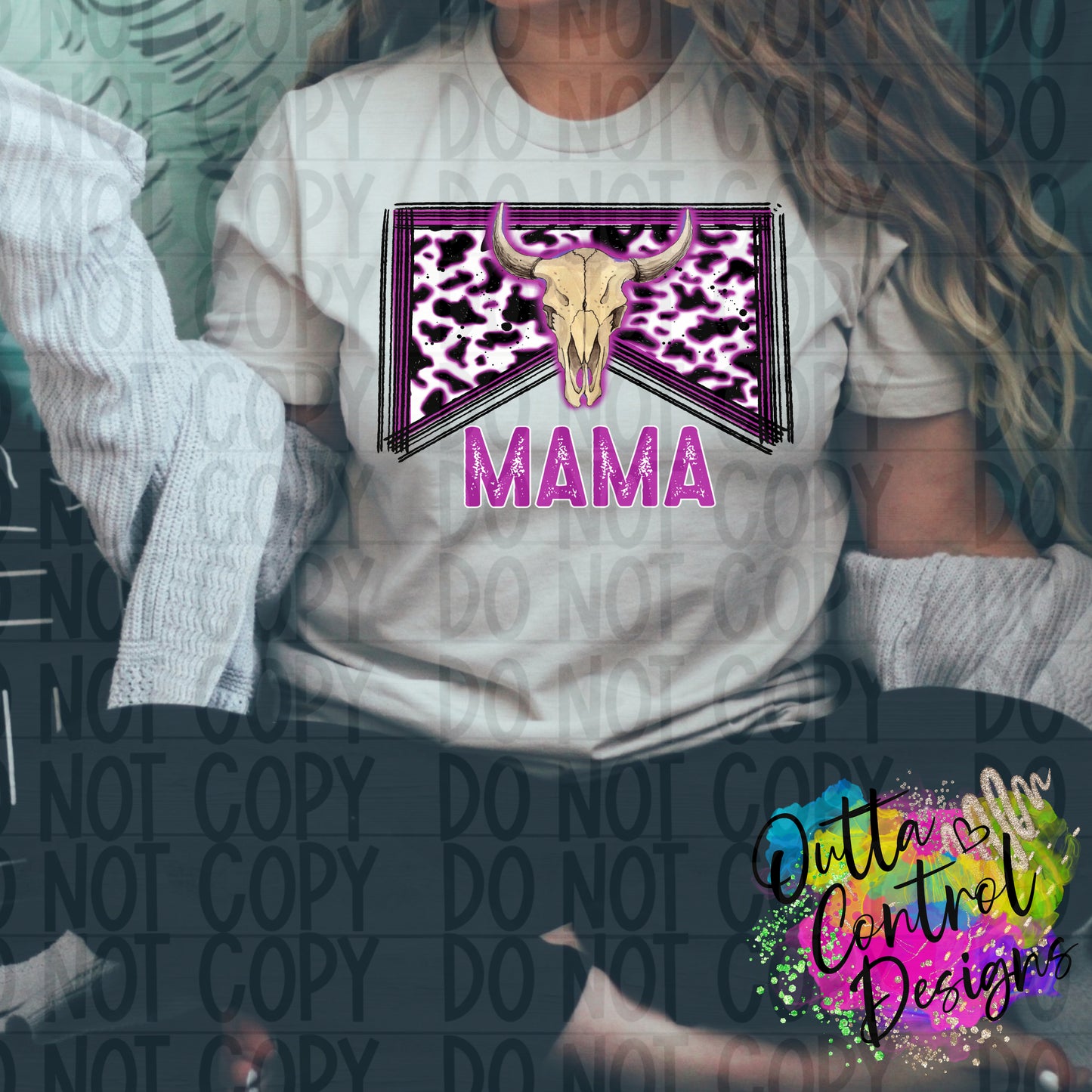 Mama Neon Purple Ready To Press Sublimation and DTF Transfer