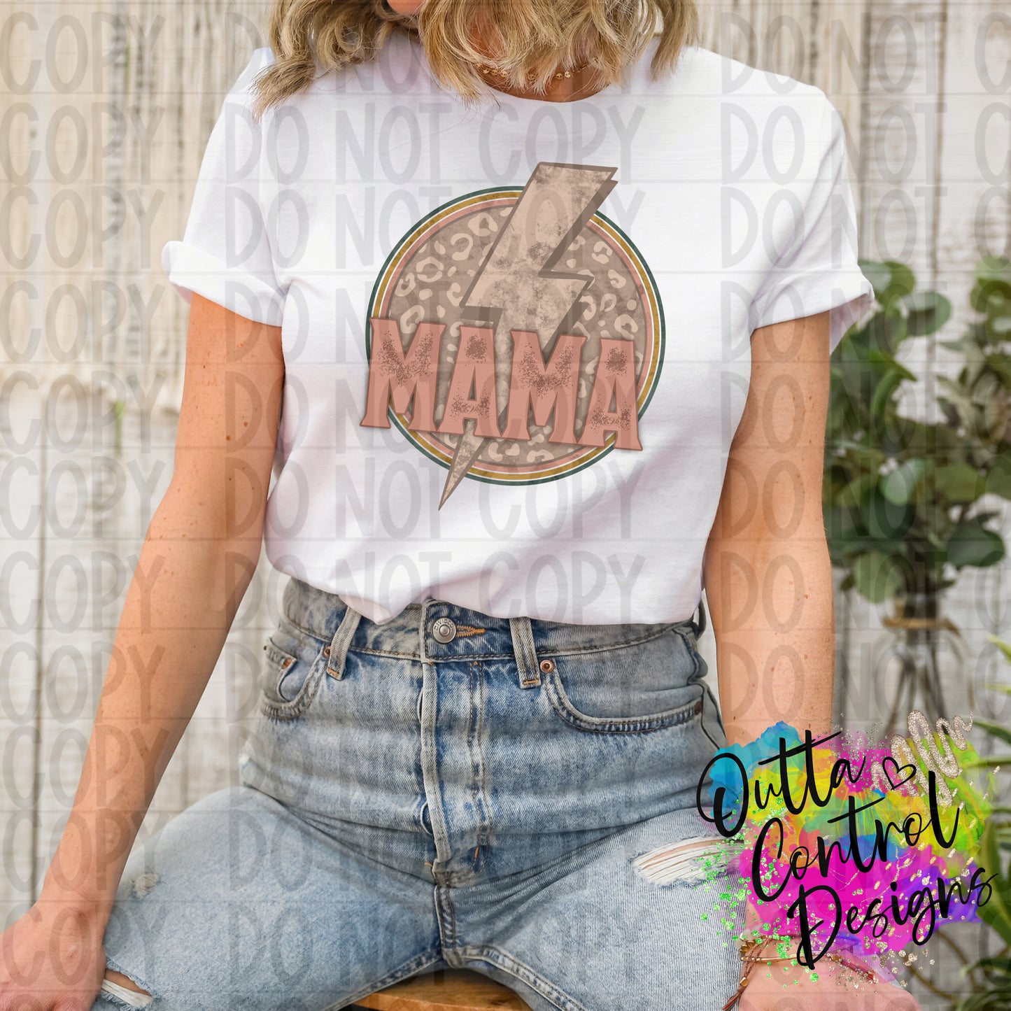 Mama Nude Bolt Circle  Ready To Press Sublimation and DTF Transfer