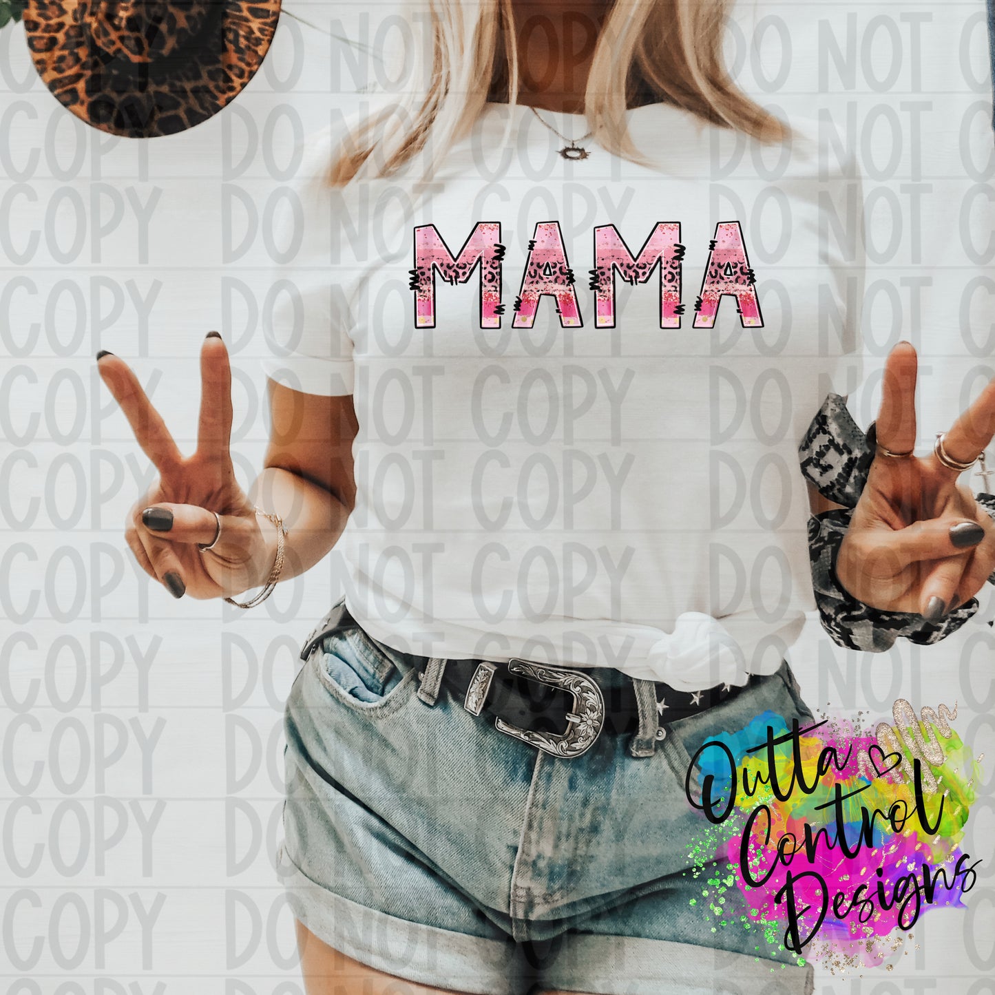 Mama Pink Cheetah Ready to Press Sublimation and DTF Transfer