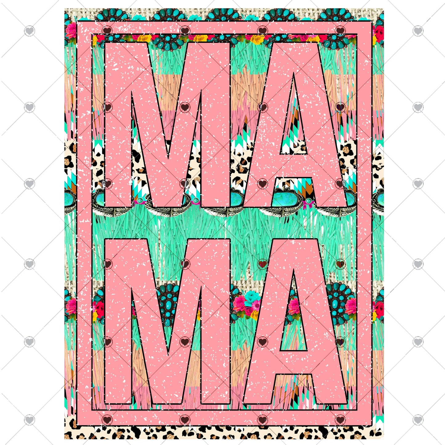 Mama Pink Western Ready to Press Sublimation and DTF Transfer