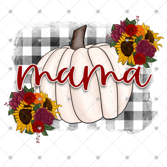 Mama Pumpkin Plaid Ready To Press Sublimation and DTF Transfer