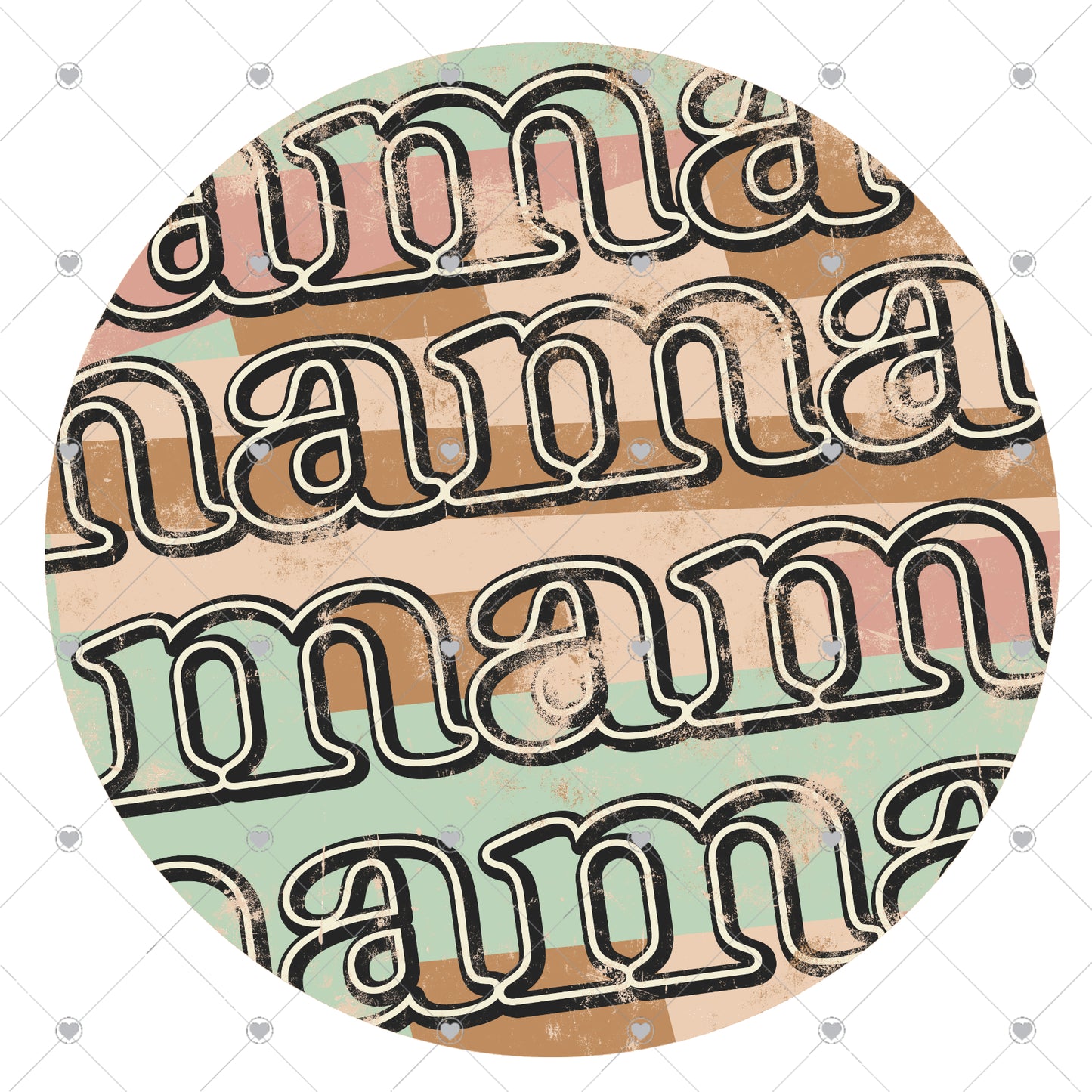 Mama Retro Repeating Circle Ready To Press Sublimation and DTF Transfer