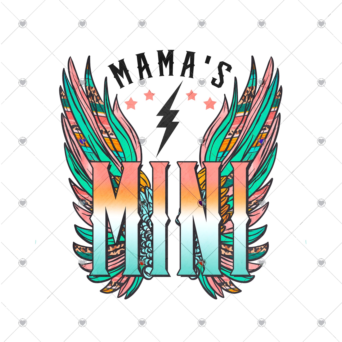 Mama's mini wings Ready To Press Sublimation and DTF Transfer