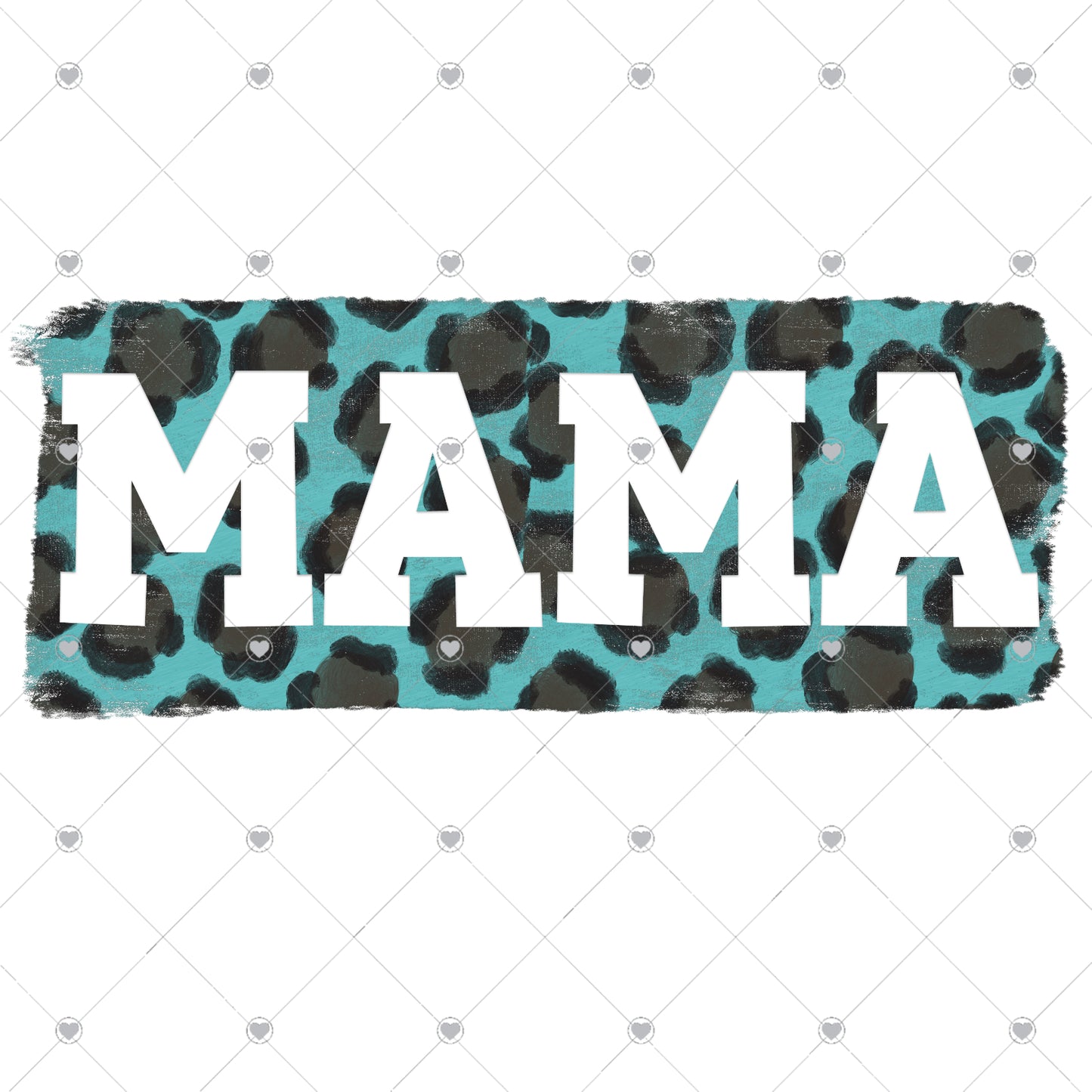 Mama Turquoise Leopard Ready To Press Sublimation and DTF Transfer