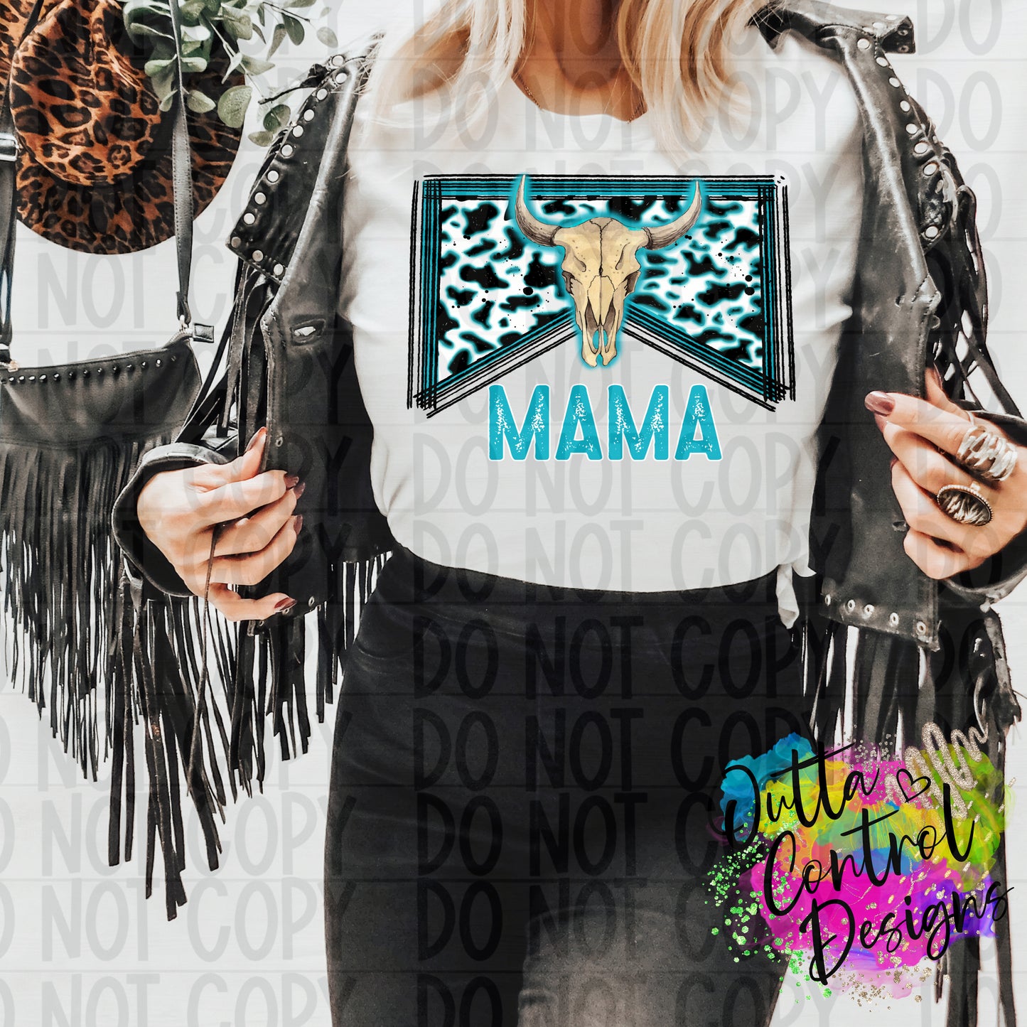 Mama Turquoise Ready To Press Sublimation and DTF Transfer