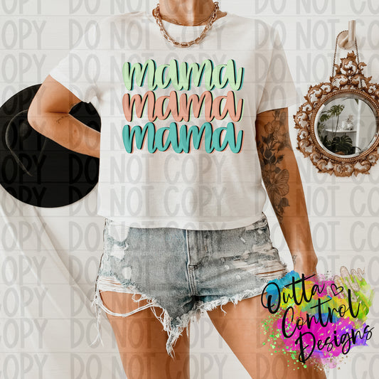 Mama Watercolor Outline Ready To Press Sublimation and DTF Transfer