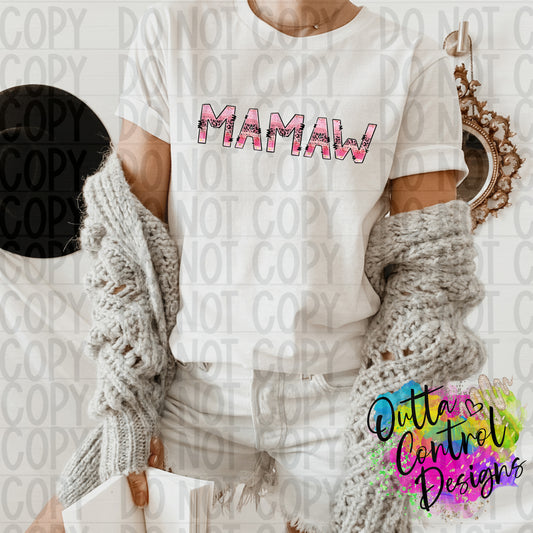 Mamaw Pink Cheetah Ready to Press Sublimation and DTF Transfer