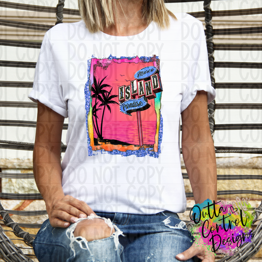 Marco Island | Pink Ready To Press Sublimation and DTF Transfer