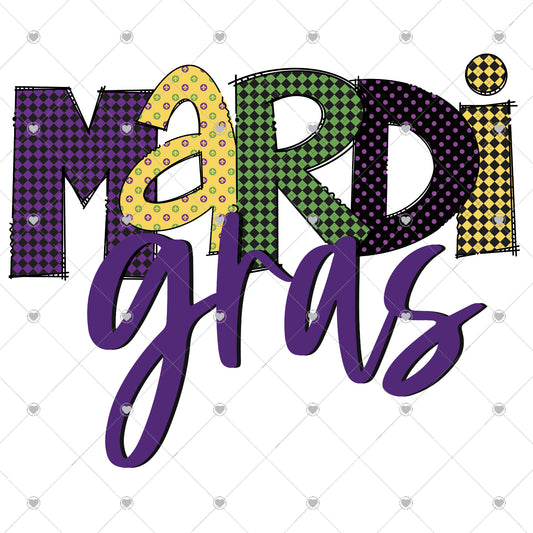 Mardi Gras Ready To Press Sublimation and DTF Transfer