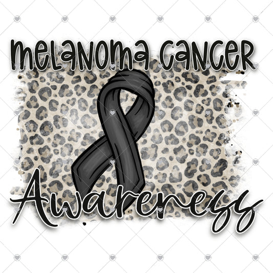 Melanoma Cancer Awareness Leopard Ready To Press Sublimation and DTF Transfer