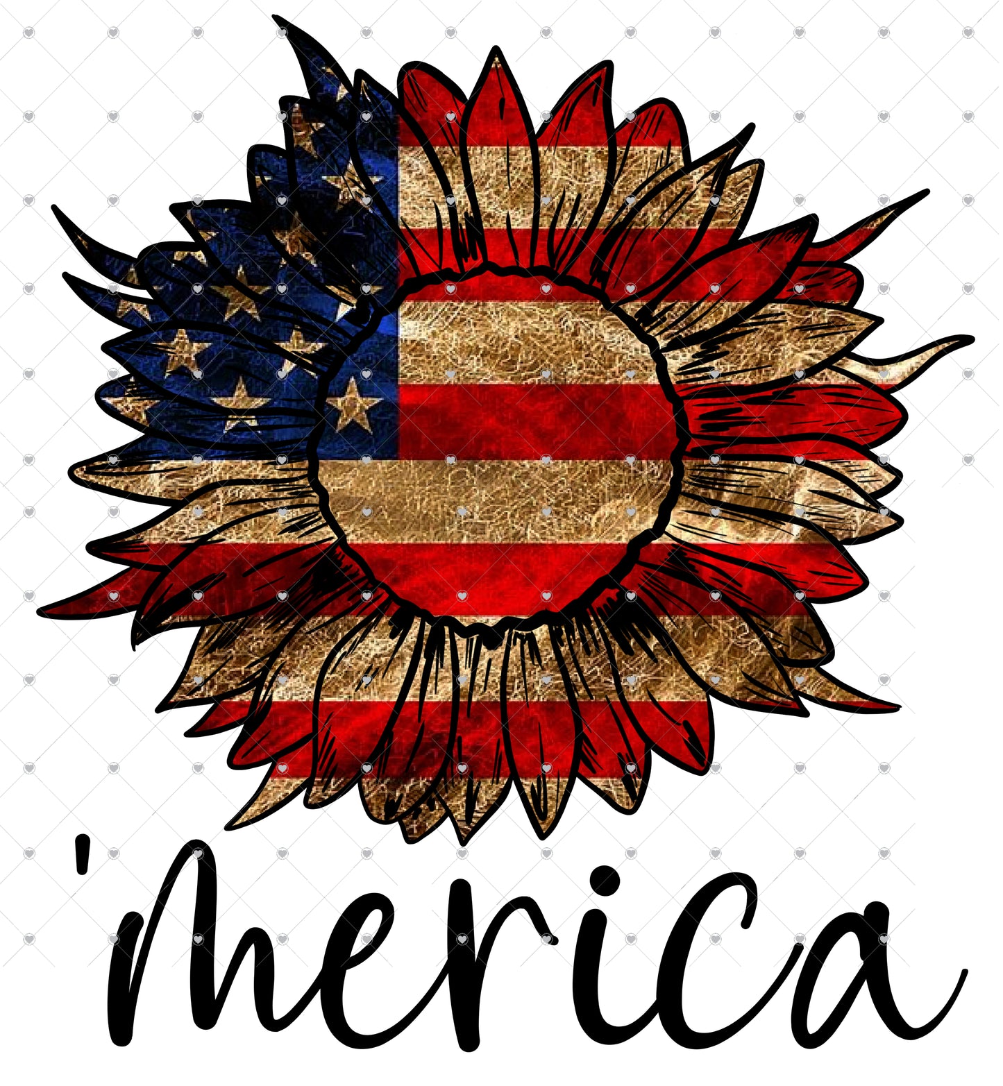 Merica Sunflower Ready To Press Sublimation Transfer