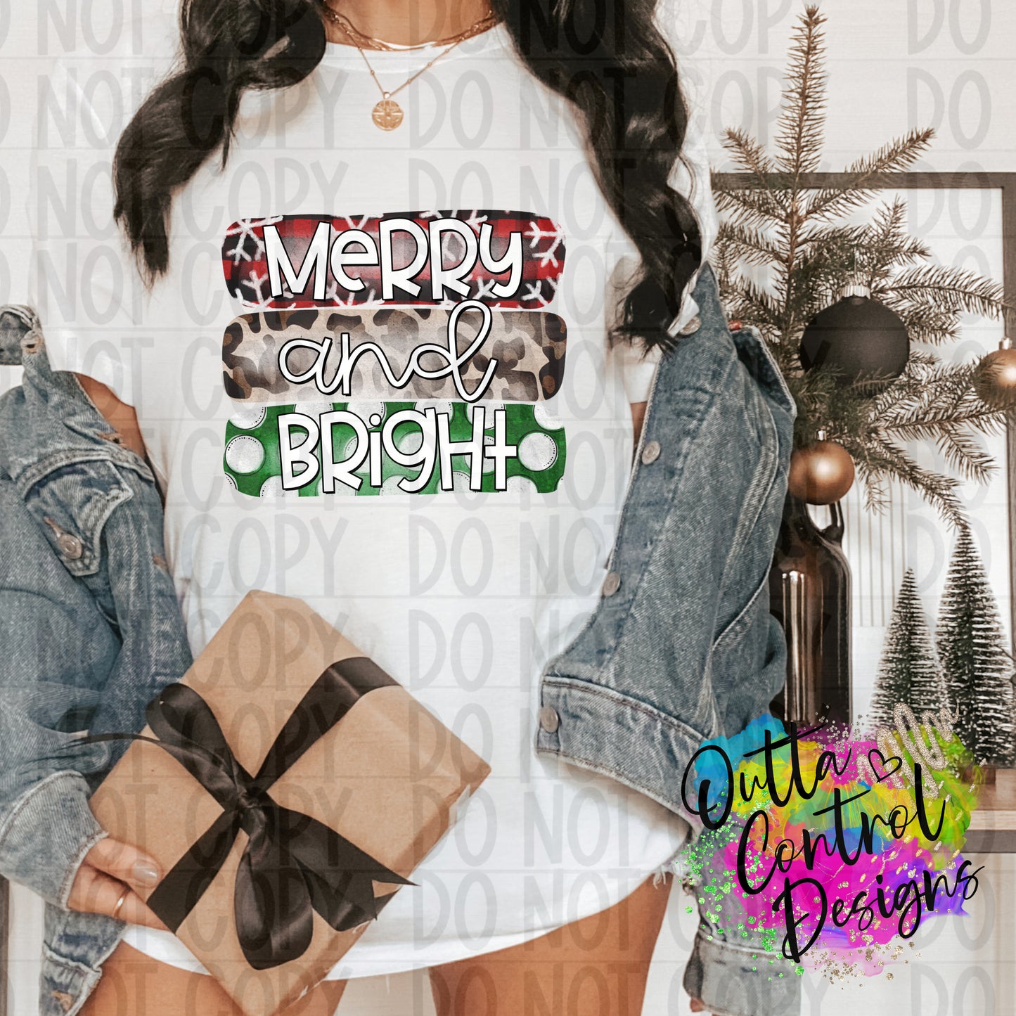 Merry and Bright | 2 Ready to Press Sublimation and DTF Transfer