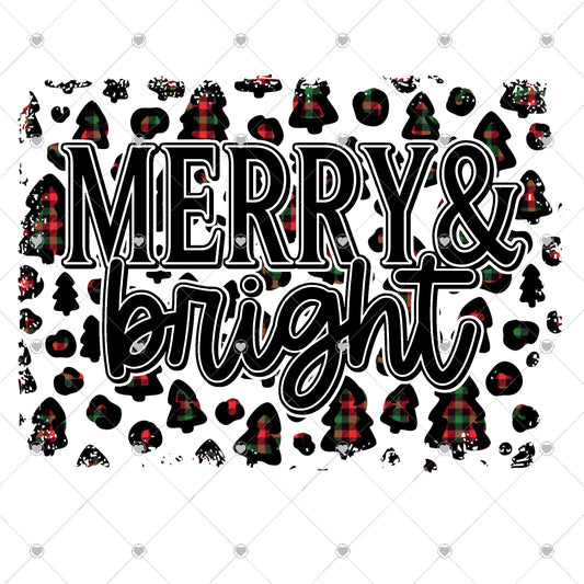 Merry and Bright | Plaid Christmas Trees Ready To Press Sublimation and DTF Transfer