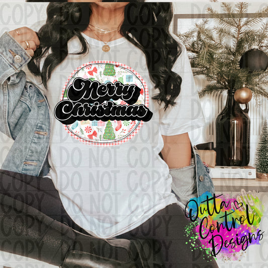 Merry Christmas Groovy Ready To Press Sublimation and DTF Transfer