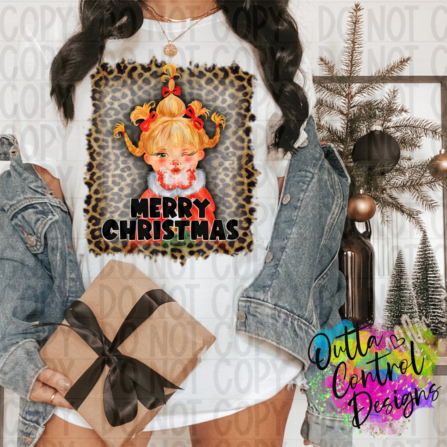 Merry Christmas Leopard Ready To Press Sublimation and DTF Transfer