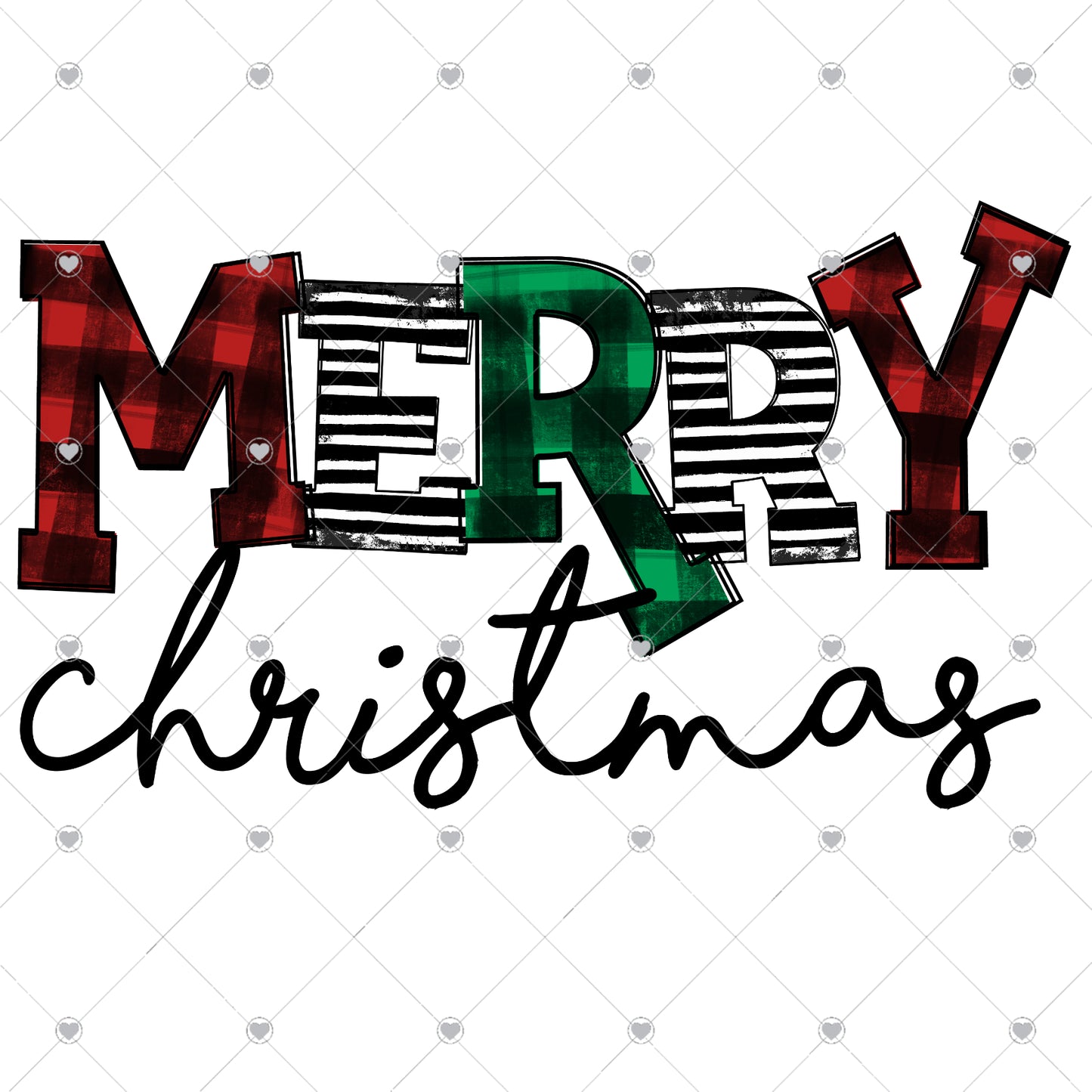 Merry Christmas | Plaid Ready To Press Sublimation and DTF Transfer