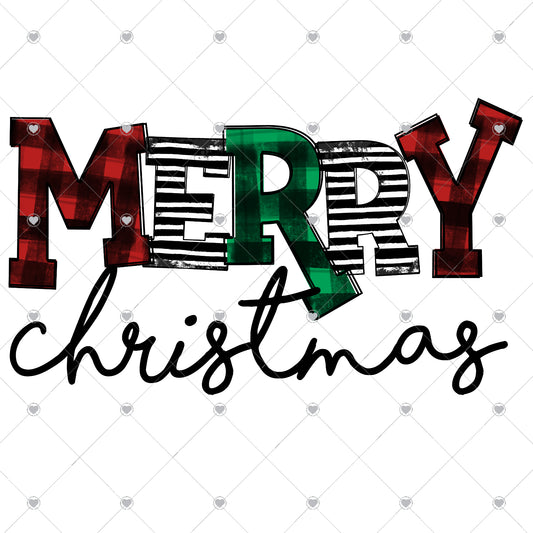 Merry Christmas | Plaid Ready To Press Sublimation and DTF Transfer
