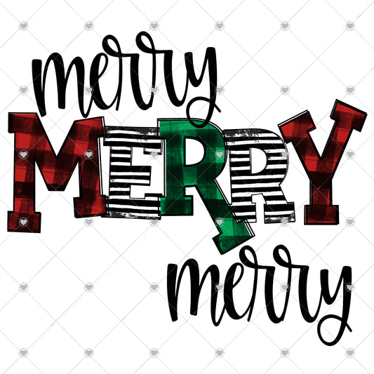 Merry Merry Merry Plaid Ready To Press Sublimation and DTF Transfer