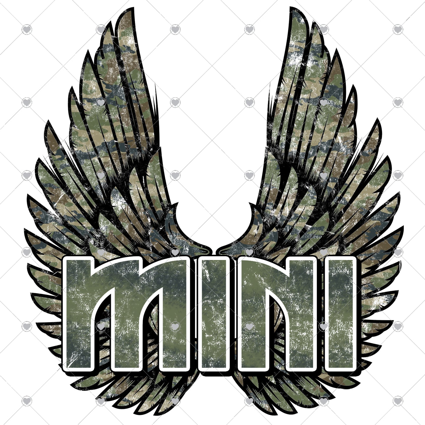 Mini Camo Wings Ready To Press Sublimation and DTF Transfer