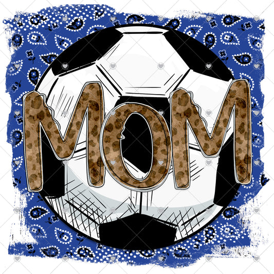 Mom Soccer | Blue Bandana Ready To Press Sublimation and DTF Transfer