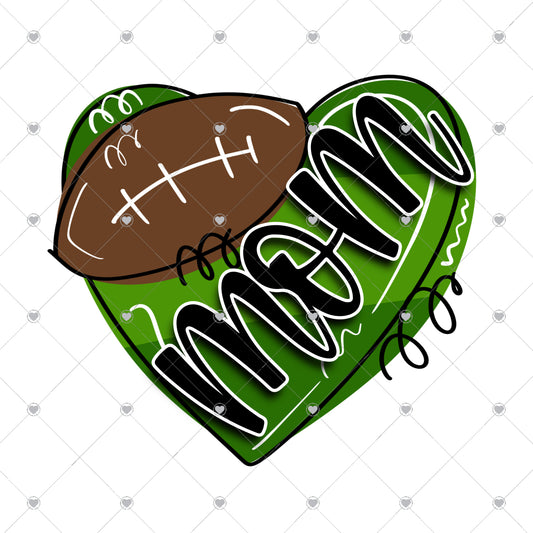 Mom Football Heart Ready To Press Sublimation and DTF Transfer