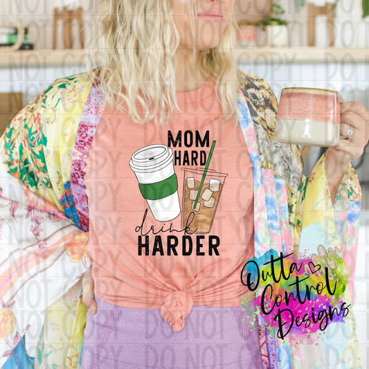 Mom Hard Coffee Ready To Press Sublimation and DTF Transfer