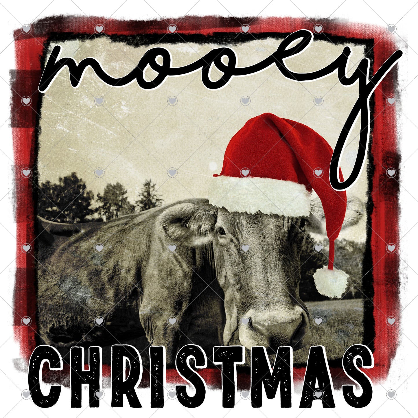 Mooey Christmas Cow Ready To Press Sublimation and DTF Transfer