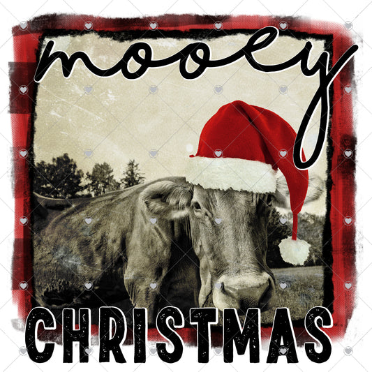 Mooey Christmas Cow Ready To Press Sublimation and DTF Transfer