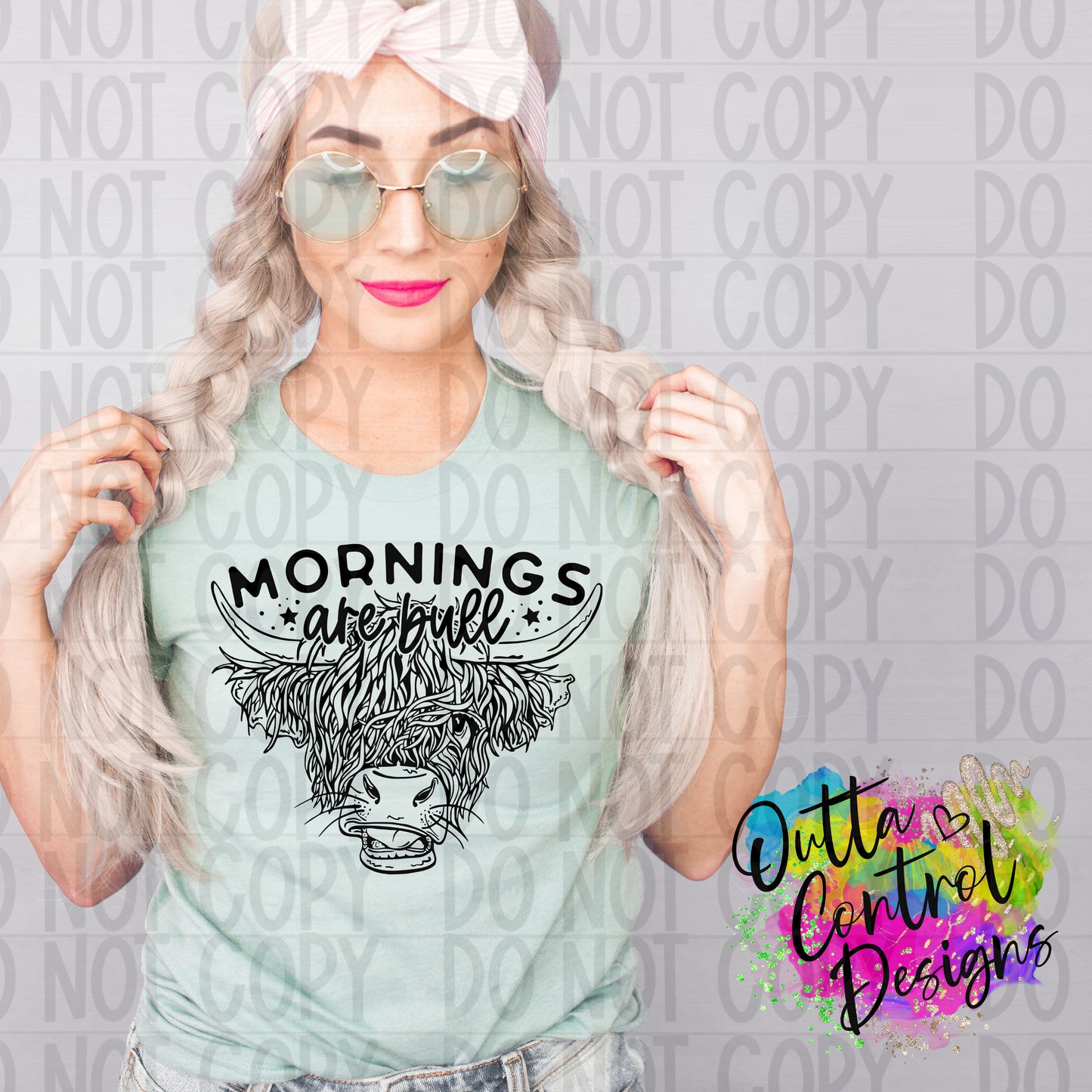 Mornings Are Bull Ready to Press Sublimation and DTF Transfer