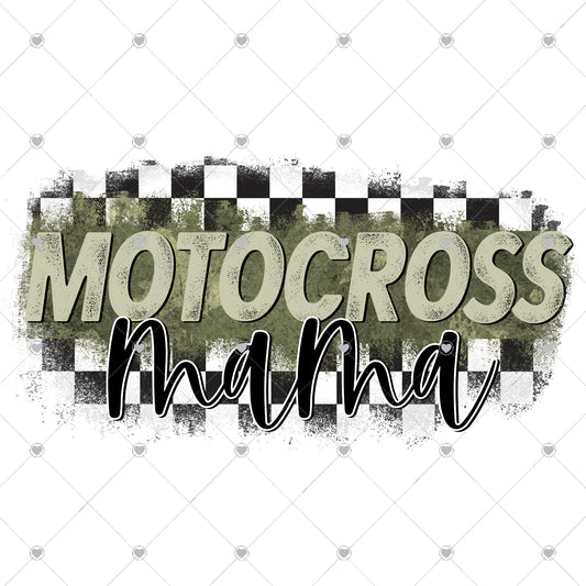 Moto Cross Mama | Checkered Flag Camo Ready To Press Sublimation and DTF Transfer