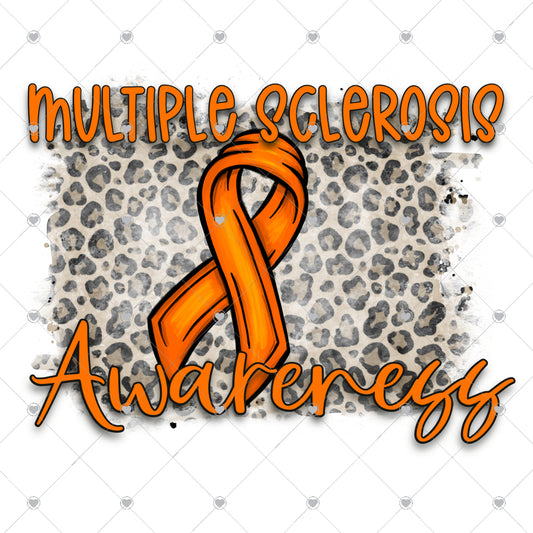 Multiple Sclerosis Awareness Leopard Ready To Press Sublimation and DTF Transfer