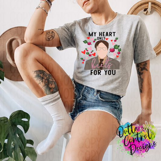 My Heart Only Beets For You Ready To Press Sublimation and DTF Transfer