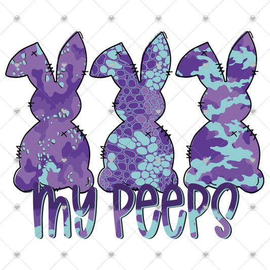 My Peeps Purple Camo Ready To Press Sublimation and DTF Transfer