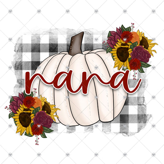 Nana Pumpkin Plaid Ready To Press Sublimation and DTF Transfer