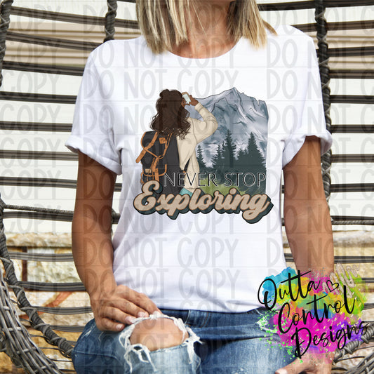 Never Stop Exploring | 1 Ready to Press Sublimation and DTF Transfer