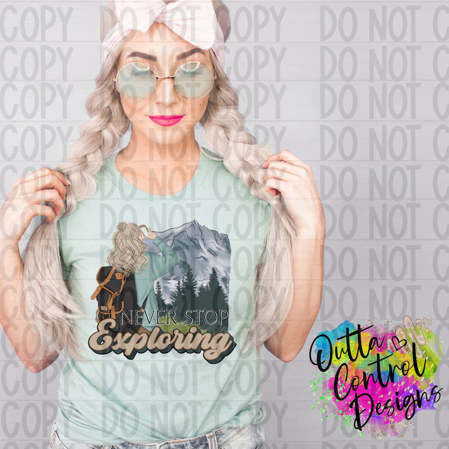 Never Stop Exploring | 2 Ready to Press Sublimation and DTF Transfer
